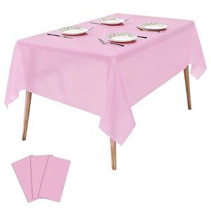 3 Pack Disposable Plastic Tablecloths 54x108in Waterproof Oil-Proof